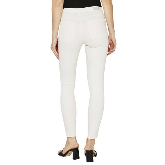 AG Women's Farrah Ankle Seamless Skinny Jeans Size 26 R Ivory Mid Rise EUC - Picture 2 of 16